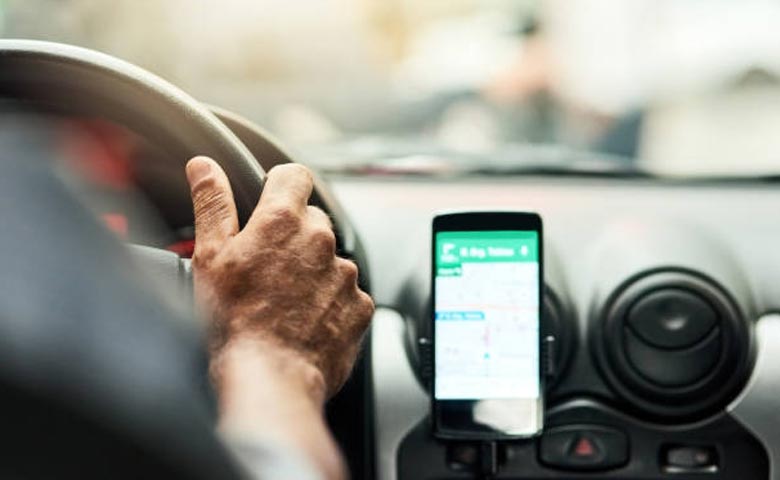 GPS Tracker on Car Dashboard